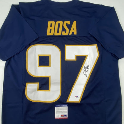 Autographed/Signed Joey Bosa #97 Los Angeles LA Dark Blue Football Jersey JSA COA