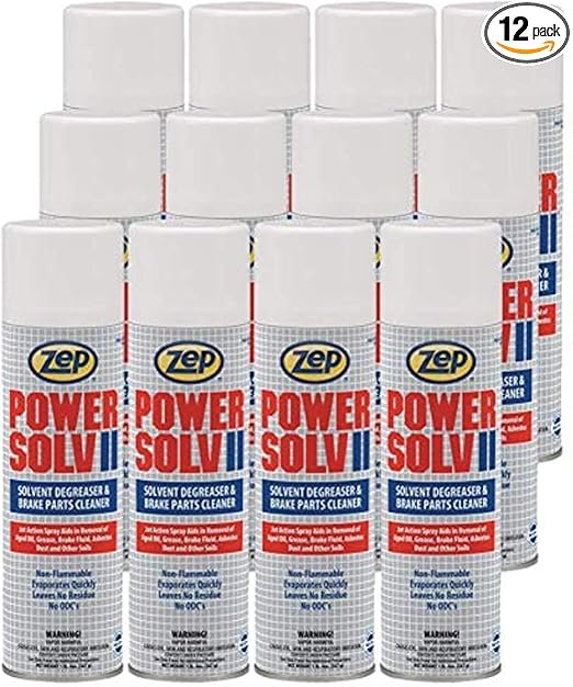 Zep Power Solv II Heavy-Duty Solvent Degreaser 20 Ounce 20301 (Case of 12) Degreaser and brake parts cleaner that dissolves and removes most oils and leaves no residue