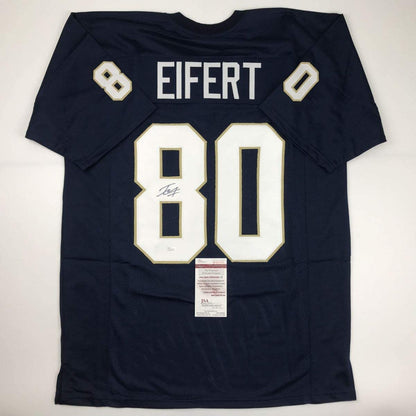 Autographed/Signed Tyler Eifert Notre Dame Blue College Football Jersey JSA COA