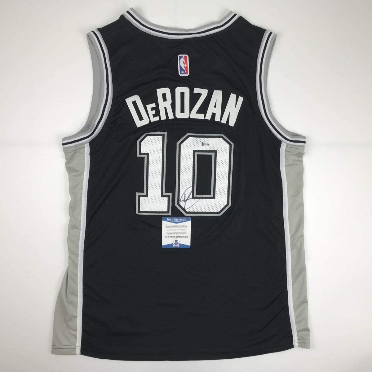 Autographed/Signed DeMar DeRozan San Antonio Black Basketball Jersey Beckett BAS COA