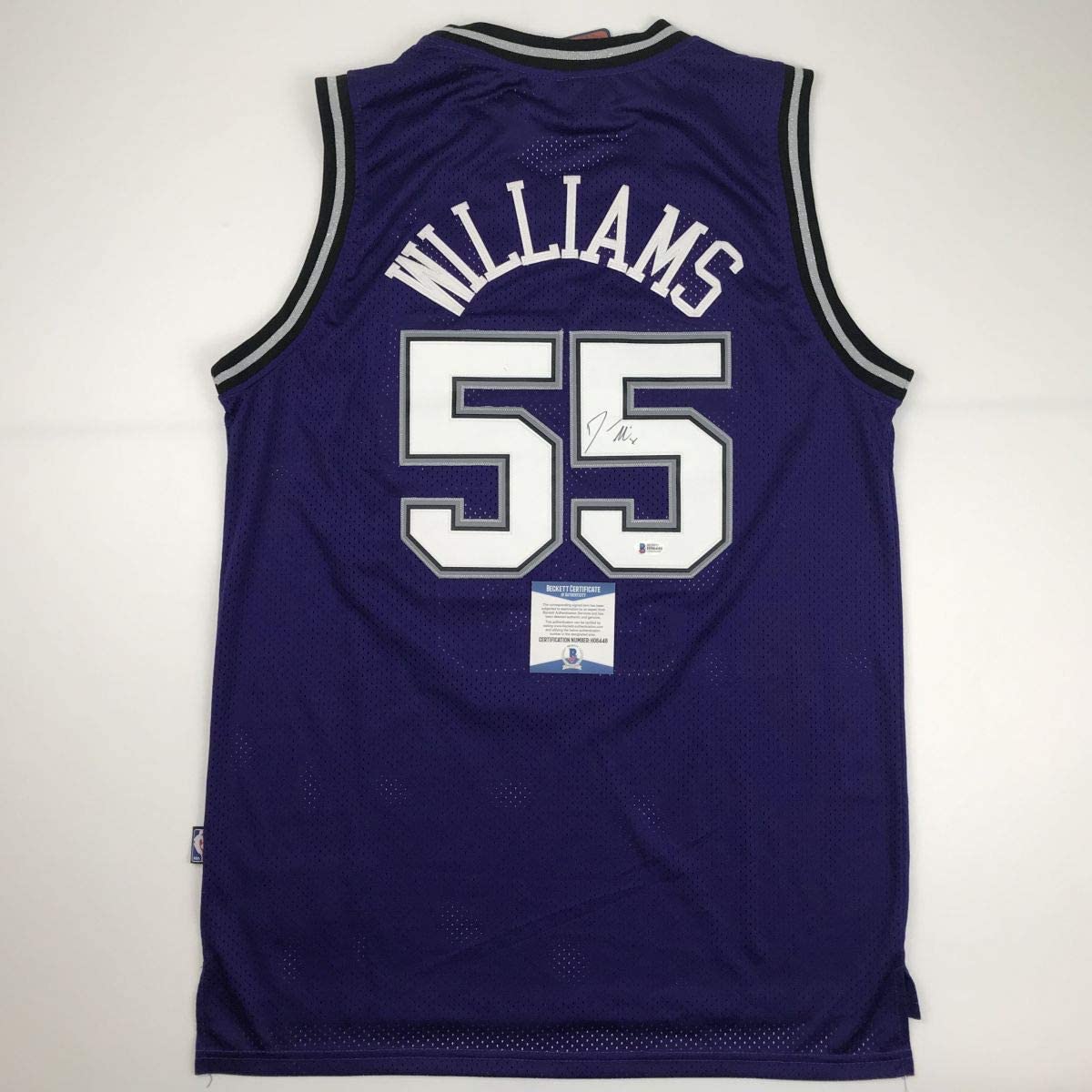 Autographed/Signed Jason Williams Sacramento Purple Basketball Jersey Beckett BAS COA