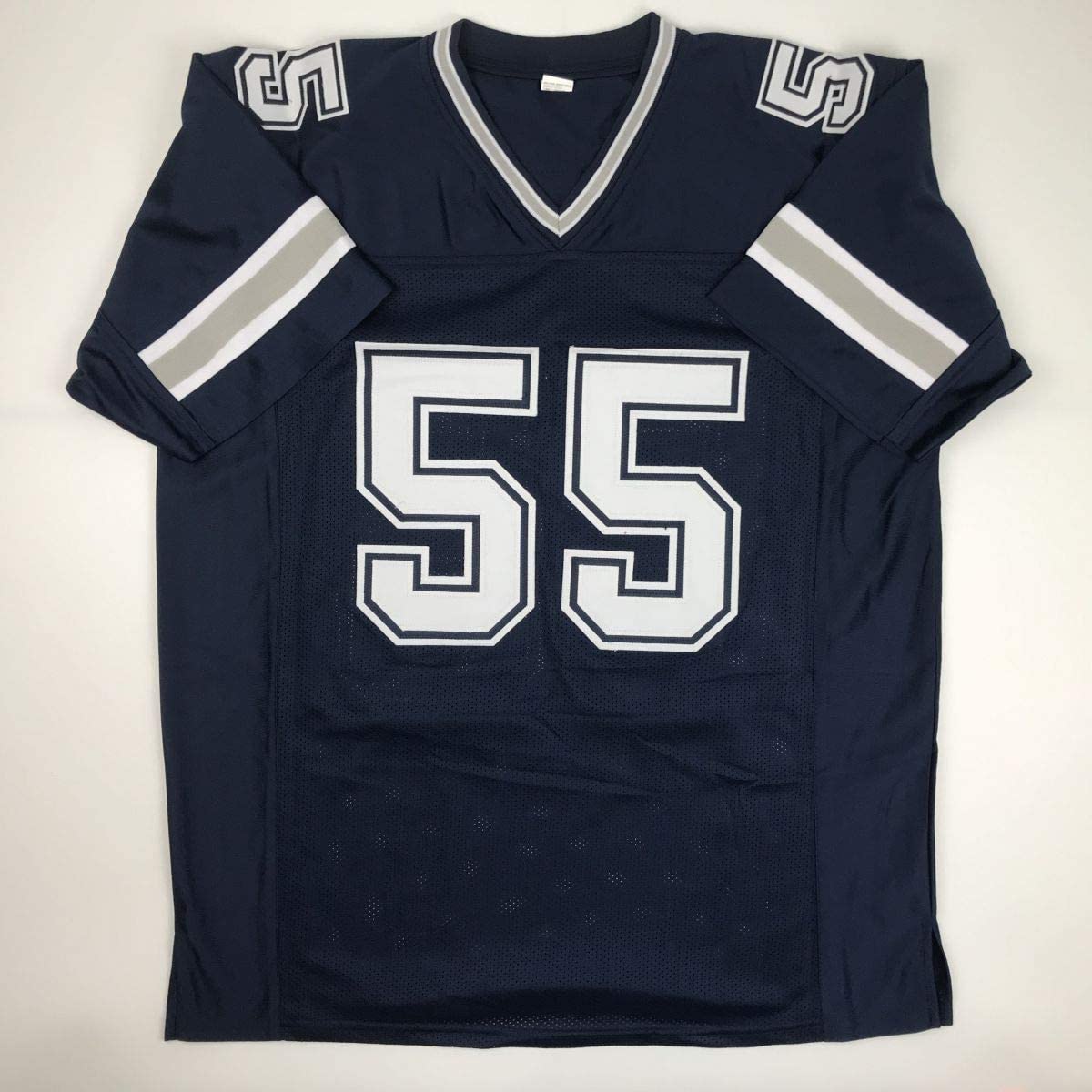 Autographed/Signed Leighton Vander Esch Dallas Dark Blue Football Jersey JSA COA