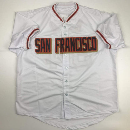 Autographed/Signed Sergio Romo San Francisco White Baseball Jersey JSA COA