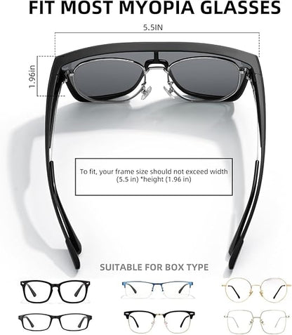 ROCKBROS Polarized Fit Over Glasses UV400 Sunglasses Wrap Around for Men Women