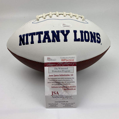 Autographed/Signed Saquon Barkley Penn State Nittany Lions Full Size White Panel Logo Football JSA COA