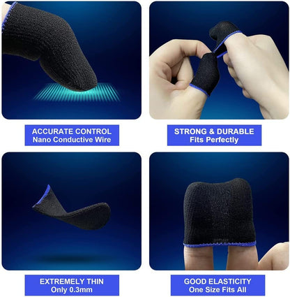 50 Pieces Finger Sleeves for Gaming, Thumb Sleeves Mobile Gaming Controller, Anti-Sweat Breathable Seamless Touchscreen Thumb Cover for PUBG, League of Legend, Rules of Survival, Knives Out, Fortnine