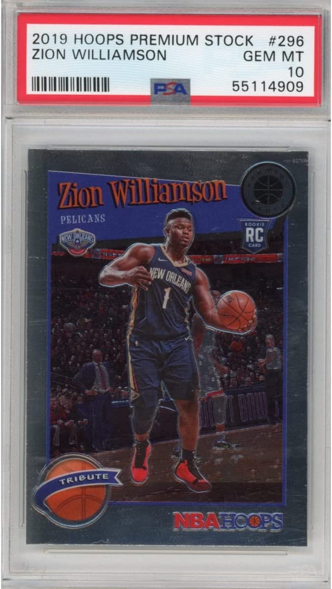 Graded 2019-20 NBA Hoops Premium Stock Zion Williamson #296 Rookie RC Basketball Card PSA 10 Gem Mint