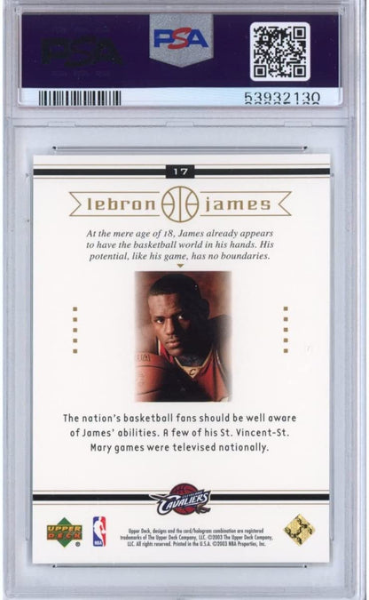 Graded 2003-04 Upper Deck LeBron James #17 Box Set Rookie RC Basketball Card PSA 10 Gem Mint