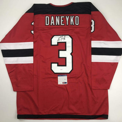 Autographed/Signed Ken Daneyko New Jersey Red Hockey Jersey PSA/DNA COA