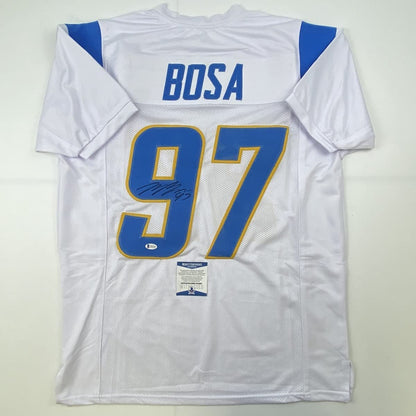 Autographed/Signed Joey Bosa #97 Los Angeles LA White Football Jersey JSA COA