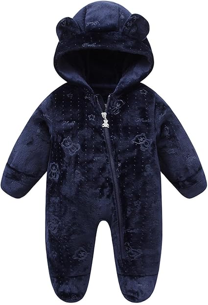 Baby Fleece Jumpsuit Onesie Girls Hoodie Warm Clothing Toddler Snowsuits Coat