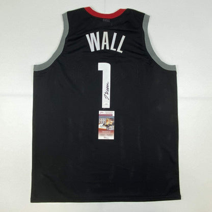 Autographed/Signed John Wall Houston Black Basketball Jersey JSA COA