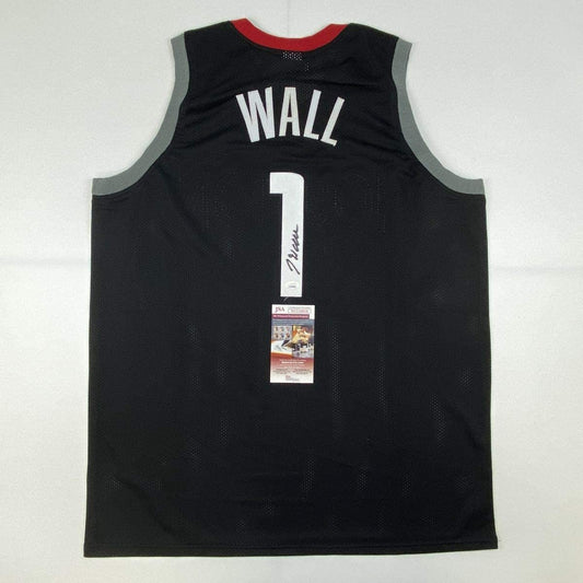 Autographed/Signed John Wall Houston Black Basketball Jersey JSA COA