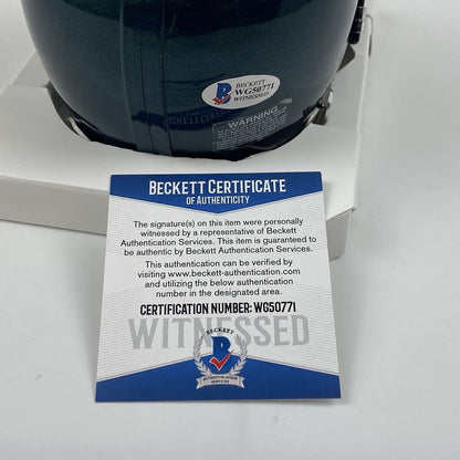 Autographed/Signed Michael Mike Vick Philadelphia Eagles Football Mini Helmet Beckett BAS COA