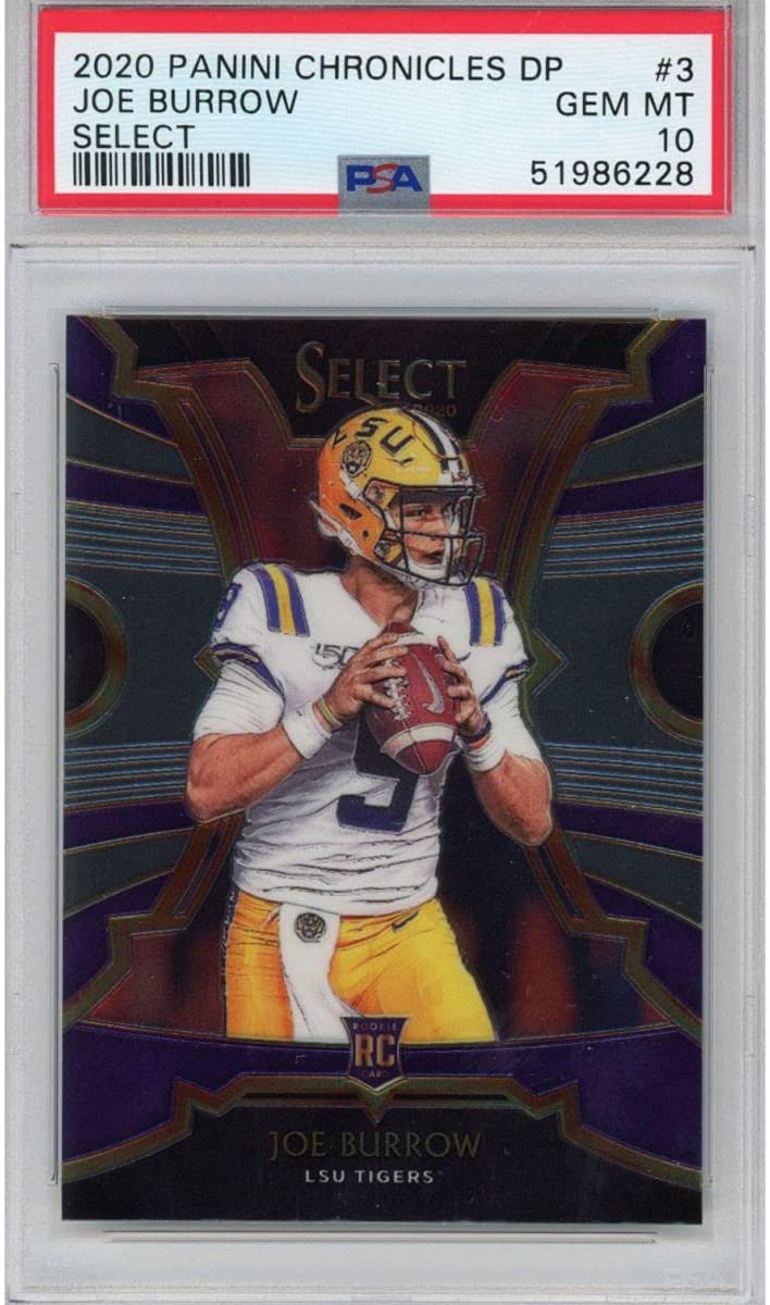 Graded 2020 Panini Chronicles Draft Picks Joe Burrow #3 Select Rookie RC Football Card PSA 10 Gem Mint