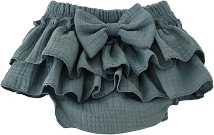 Baby Girls Bloomer Skirt Shorts Bowknot Cotton Gauze Ruffle Diaper Cover Shorts Briefs Cute Bloomers Underpants