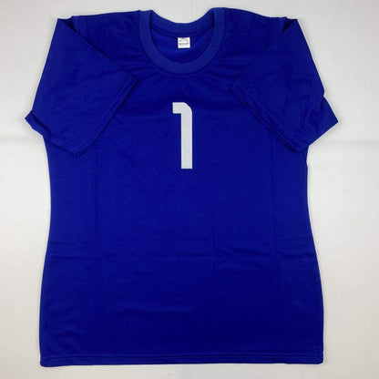 Autographed/Signed Hope Solo Blue Soccer Team USA World Cup Jersey JSA COA