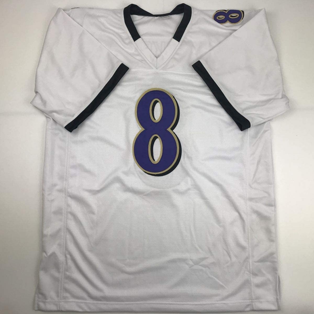 Autographed/Signed Lamar Jackson Baltimore White Football Jersey JSA COA
