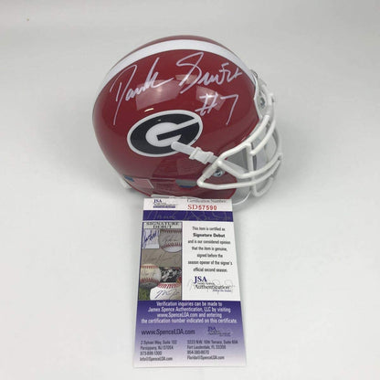 Autographed/Signed D'Andre Swift Georgia Bulldogs College Football Mini Helmet JSA COA