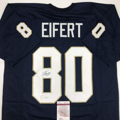 Autographed/Signed Tyler Eifert Notre Dame Blue College Football Jersey JSA COA