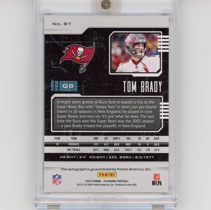 Autographed/Signed 2020 Panini Playbook Tom Brady #87 Tampa Bay Buccaneers Auto Football Card