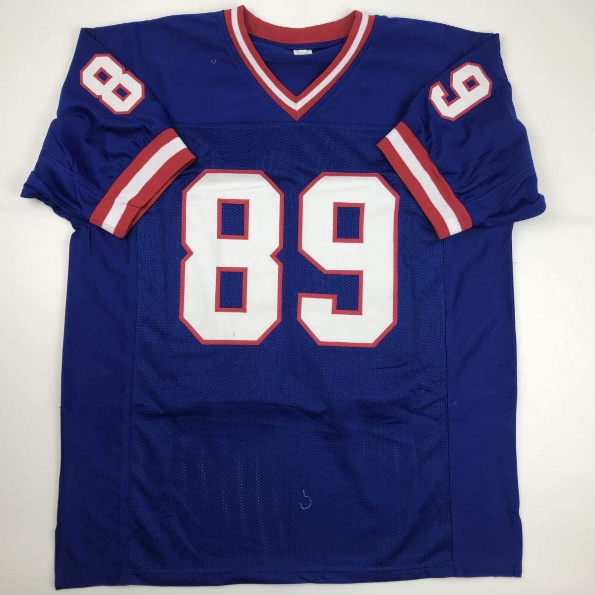Autographed/Signed Mark Bavaro New York Blue Football Jersey PSA/DNA COA