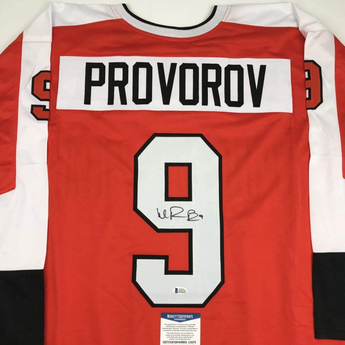 Autographed/Signed Ivan Provorov Philadelphia Orange Hockey Jersey Beckett BAS COA