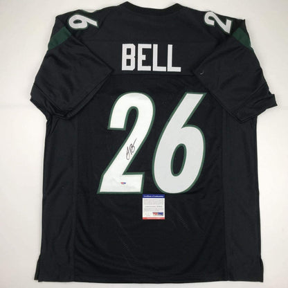 Autographed/Signed Le'Veon LeVeon Bell New York Black Football Jersey PSA/DNA COA