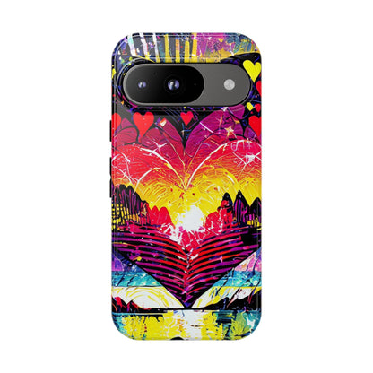 Vibrant Heart Sunset Tough Phone Case