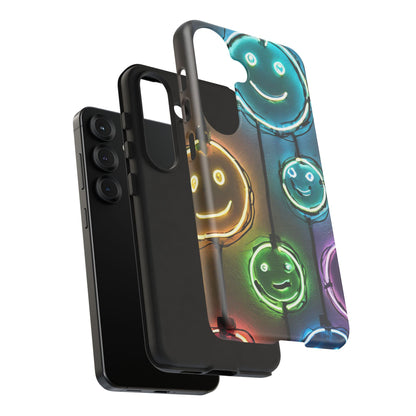 Colorful Neon Smiley Face Phone Case - Tough & Stylish Protection