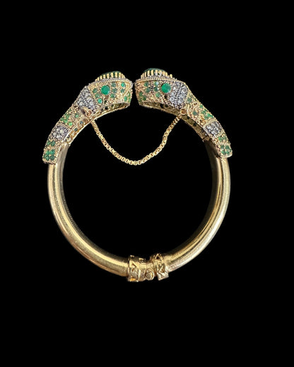 BG805 SALWA zircon bangles - Green openable ( SHIPS IN 4 WEEKS )