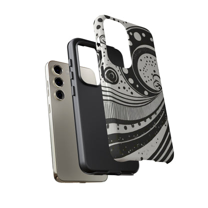 Artistic Black & White Swirl Tough Phone Case
