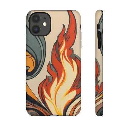 Artistic Flames Abstract Tough Phone Case