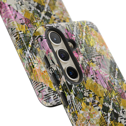 Purple Plaid Floral Artistic Tough Phone Case