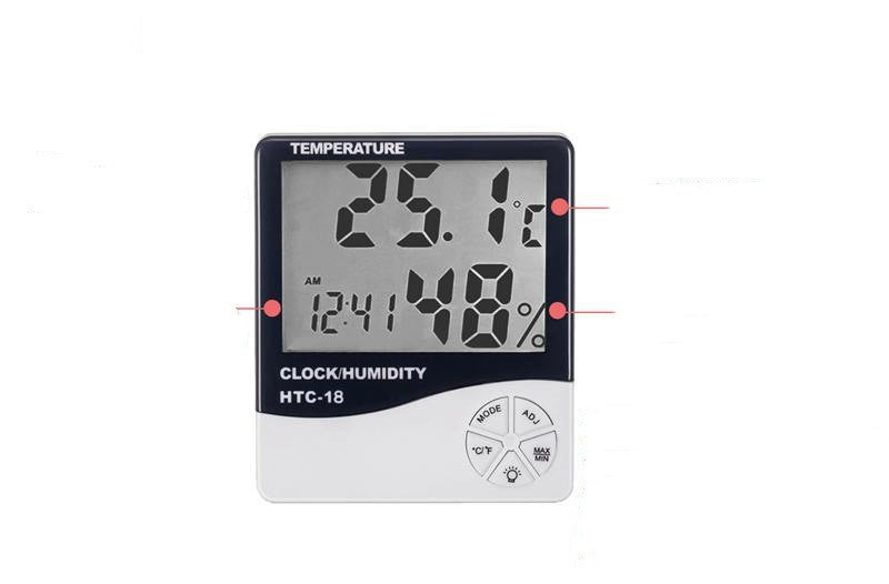 Digital Reptile Room Thermometer, Hygrometer & Clock