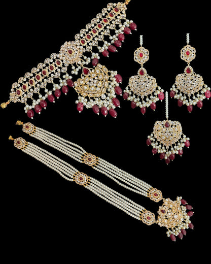 BR491 SHAIRA ruby bridal set ( READY TO SHIP )