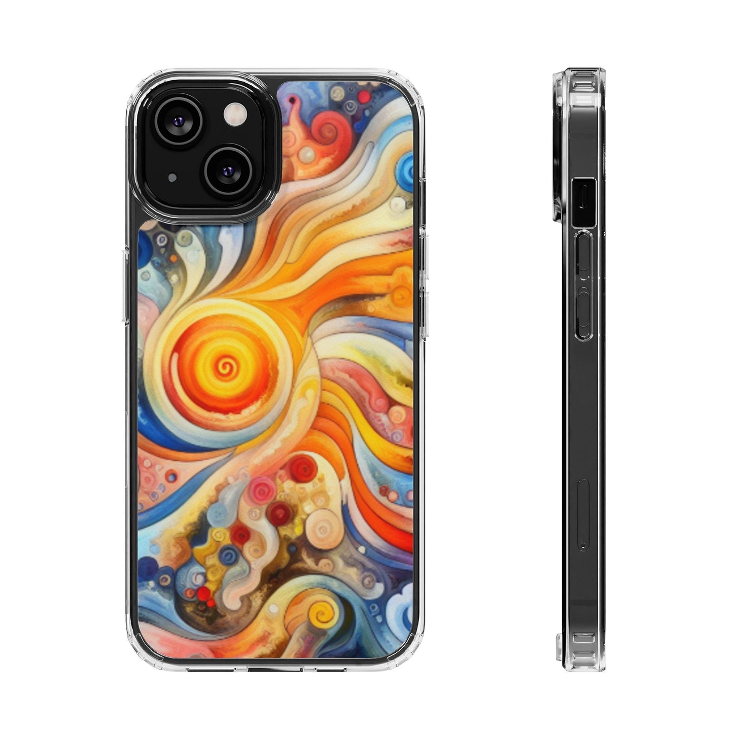 Colorful Abstract Swirl Clear Phone Case