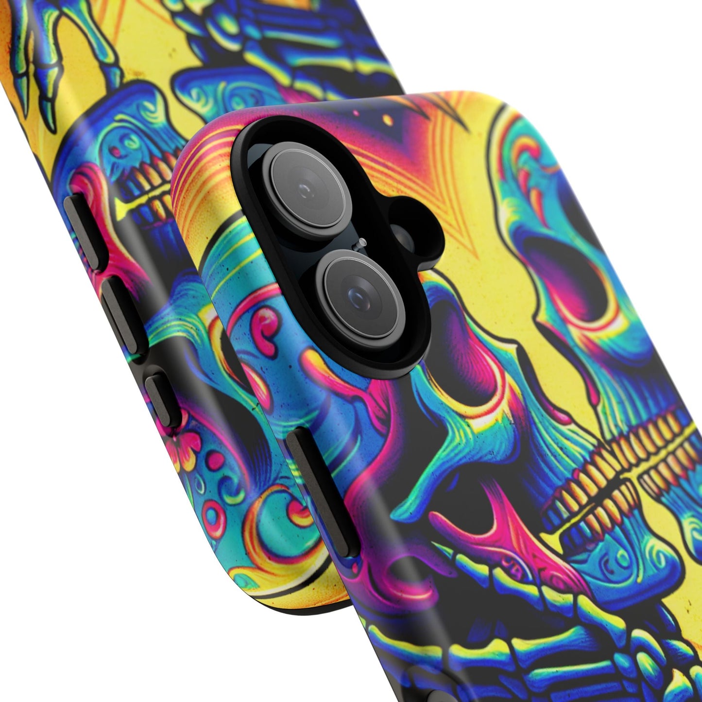 Colorful Skull Couple Tough Phone Case