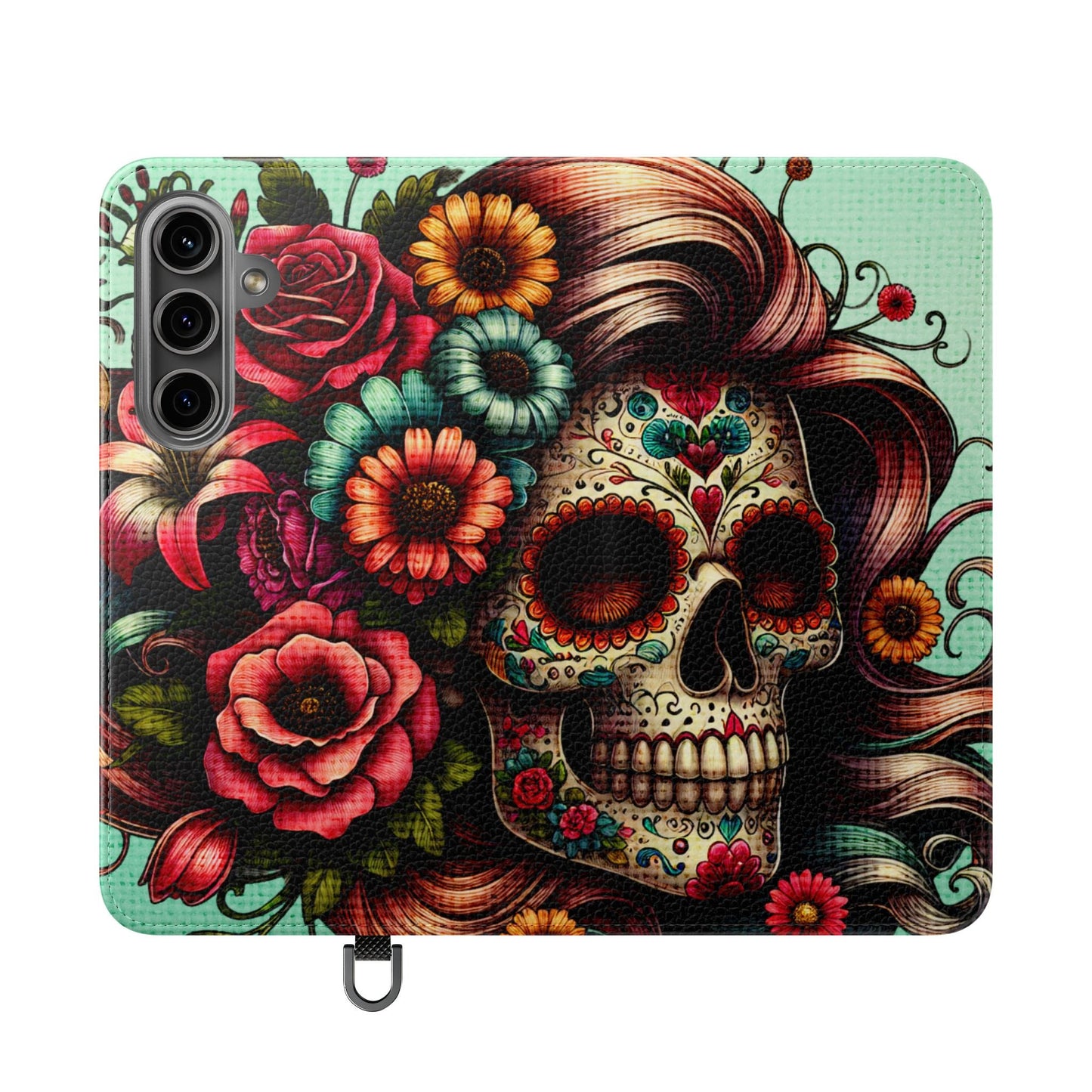 Sugar Skull Flip Wallet Phone Case