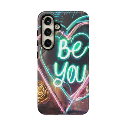 Be You Colorful Neon Heart Tough Phone Case