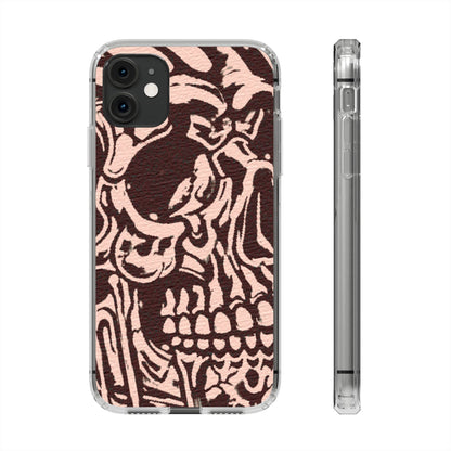 Gothic Abstract Skull Clear Phone Case