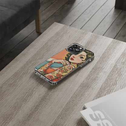 Retro Pin Up Clear Phone Case
