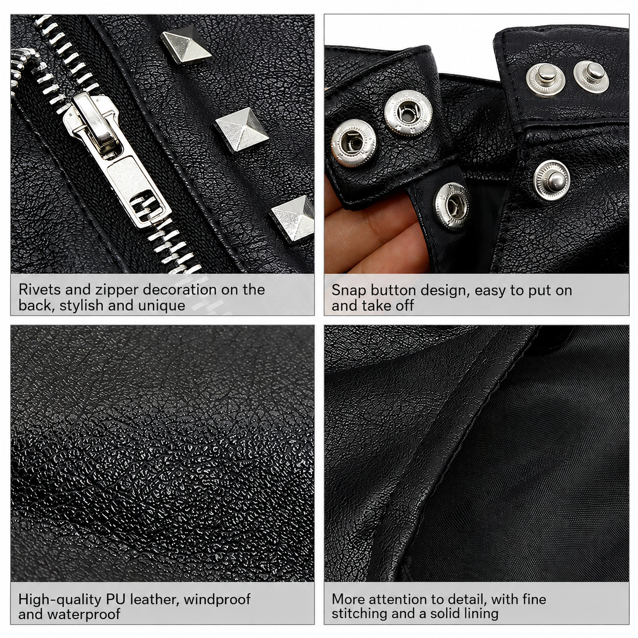 Dog Leather Jacket with Studs – Punk Rock Style