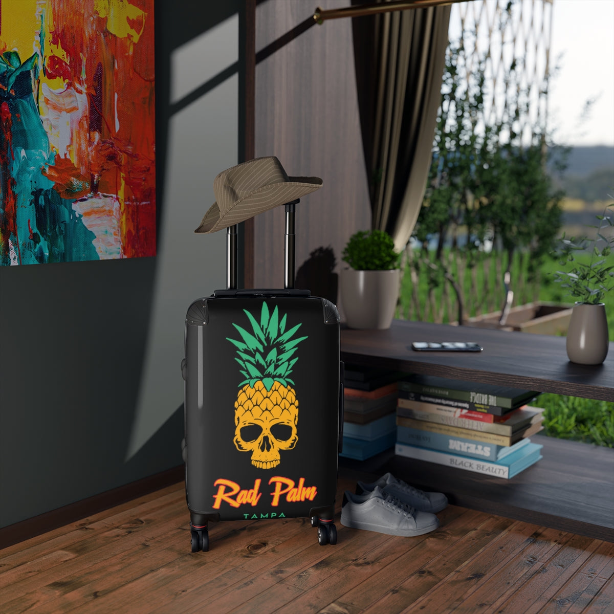 Rad Palm Pineapple Skull Travel Roller Bag
