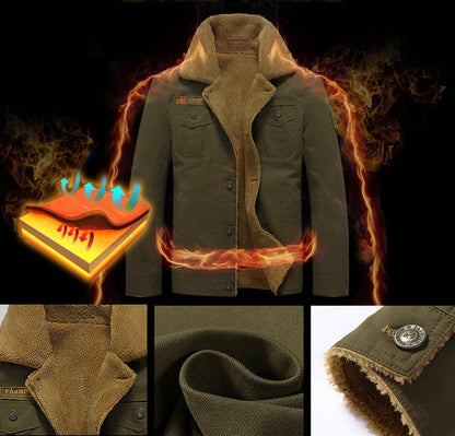 Winter Plus Velvet Air Force-Inspired Cotton Jacket