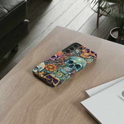 Artistic Skull Collage Tough Phone Case