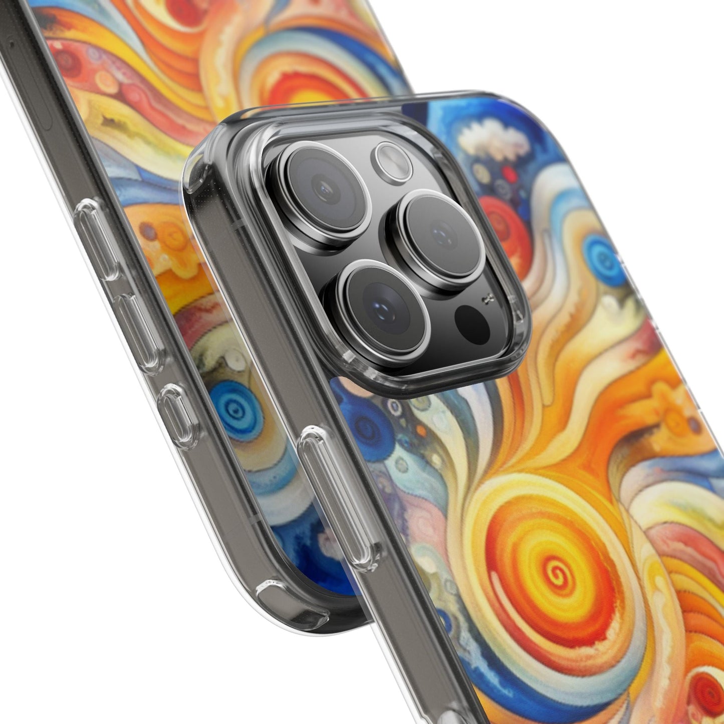 Colorful Abstract Swirl Clear Phone Case