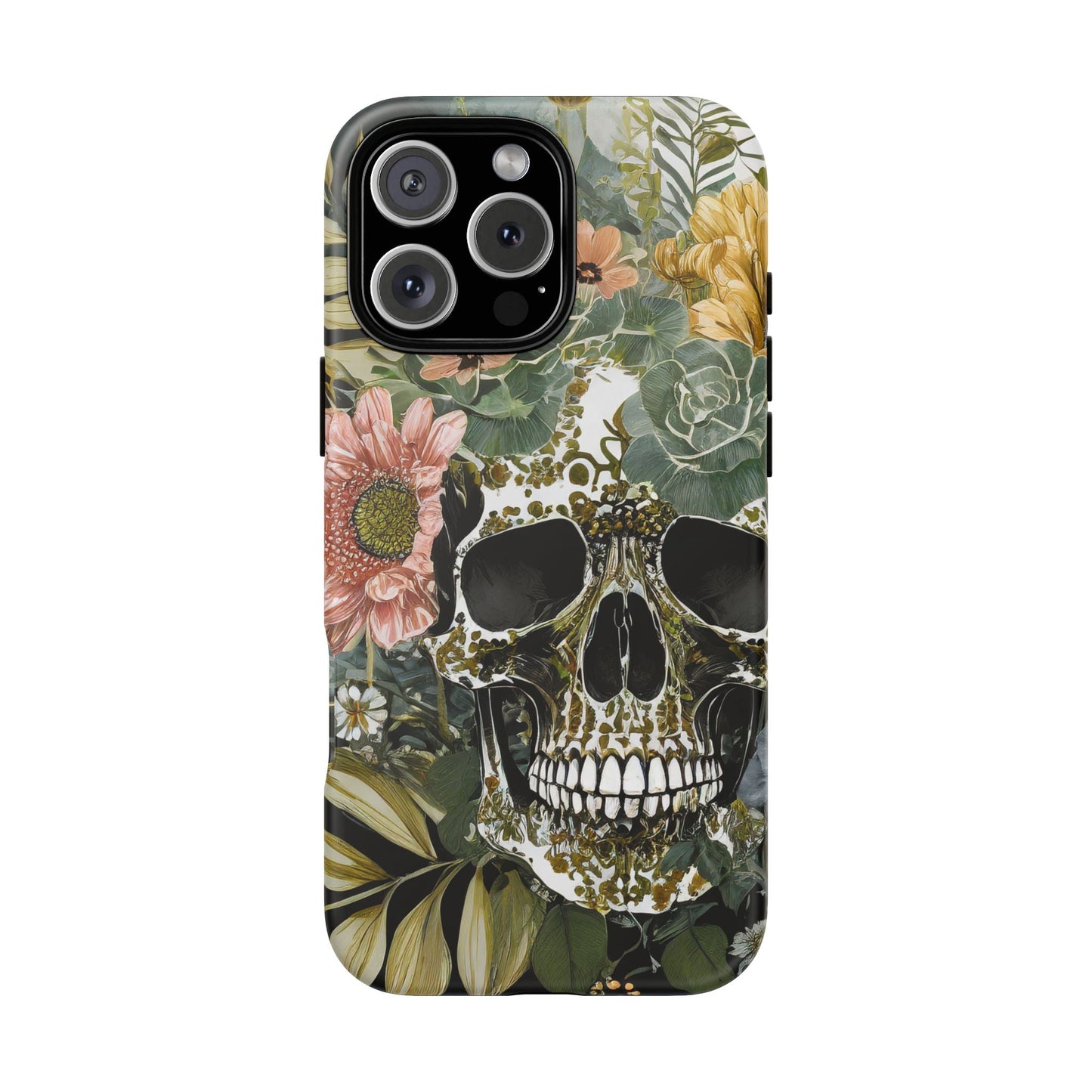 Floral Skull Tough Phone Case