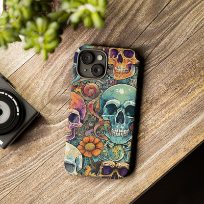 Artistic Skull Collage Tough Phone Case