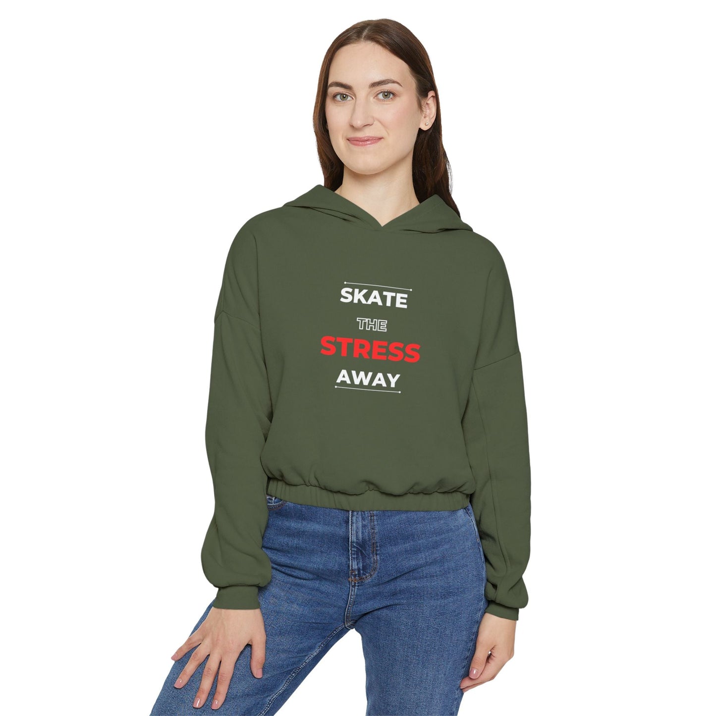 Women’s Cropped Skate the Stress Away Hoodie
